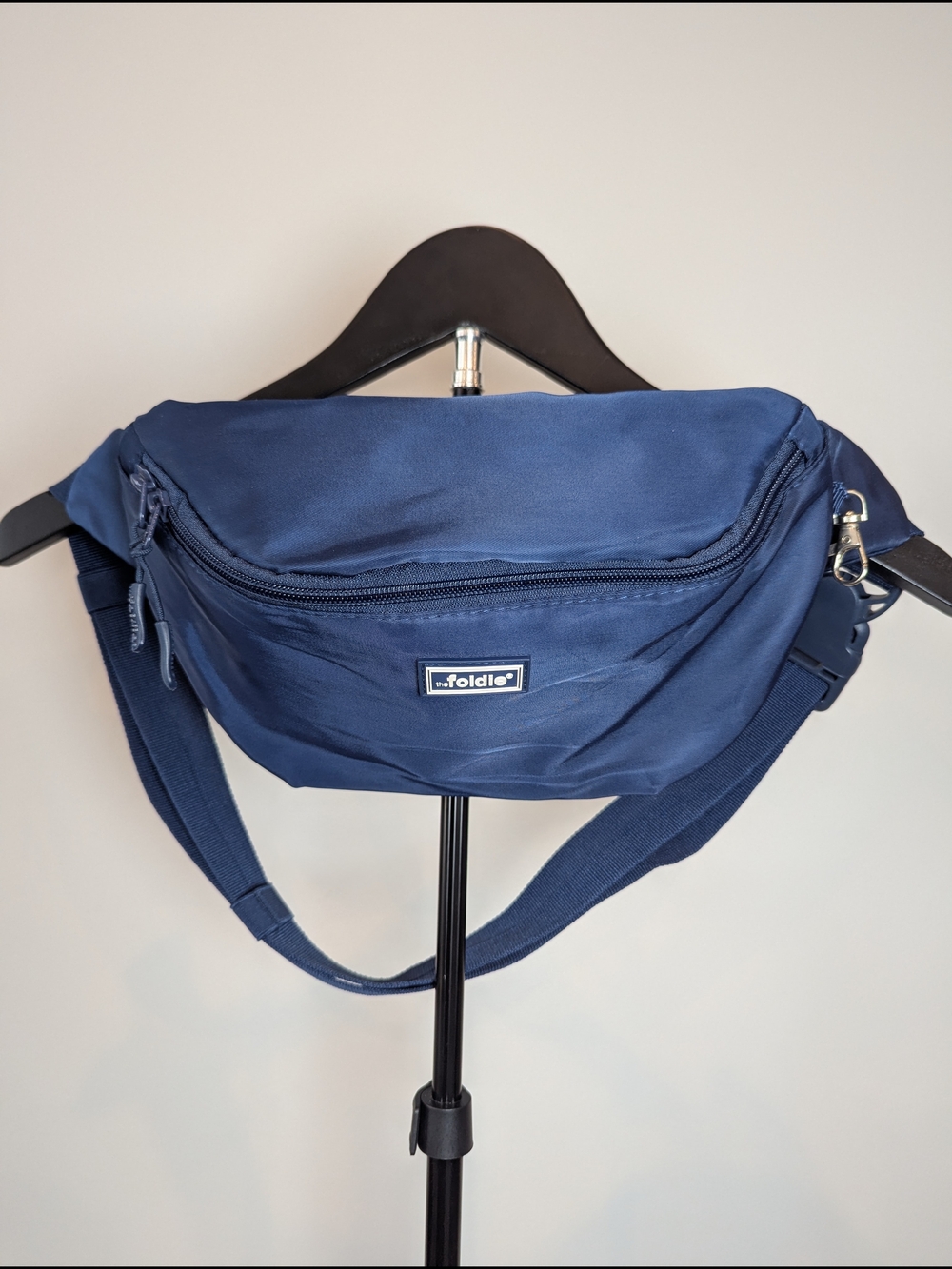 The Foldie Fanny Pack Crossbody Bag Navy RFID Safe Travel Security